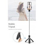 Wholesale Heavy Duty 3 in 1 Aluminum Wireless Bluetooth Extendable Selfie Stick with Tripod Stand (Black)